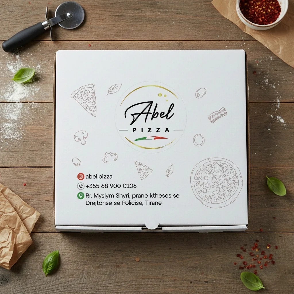 Kuti pice e personalizuar për Abel Pizza